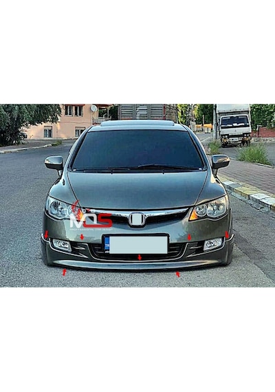 Honda Civic Fd6 Uyumlu Ön Tampon Eki Karlık Makyajsız Kasa Fiberglass Boyasız