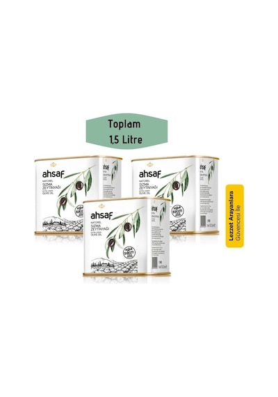 Ahsaf Soğuk Sıkım Natürel Sızma Zeytinyağı 3 x 500 ML