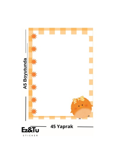 Sonbahar Civcivli A5 Not Defteri 45 Yaprak Cute Serisi Çok Renkli