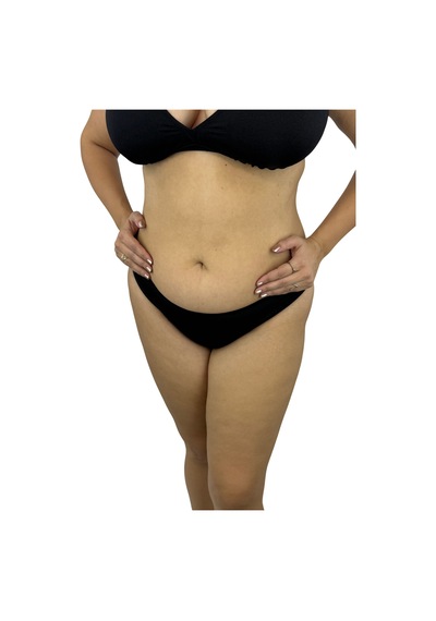 Büyük Beden Geniş Üçgen Kalın Askılı Yırtmaç Detaylı Sabit Pedli Kadın Bikini Takım Siyah