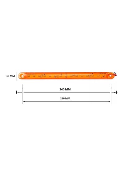 Ahmet Otomotiv 12 Adet Parmak Led Sarı Renk 24cm 15led 12v-24v