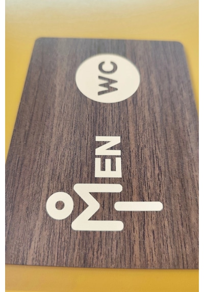 Women-men Wc Yönlendirme Levhası- İkili Set - Ceviz