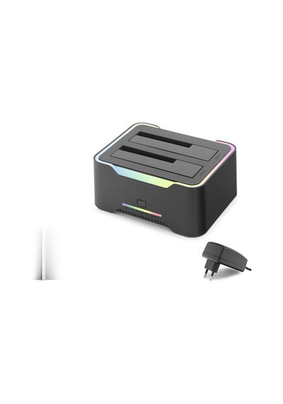 Usb 3.0 Hdd/ssd Disk Docking Station Sata 2.5 /3.5 Klonlama Destekli Rgb - Siyah Hdx1790