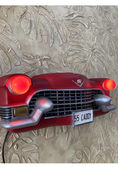 Isıklı Cadillac Duvar Obje Araba, Kırmızı