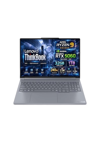 Lenovo Thinkbook 16P G6 21U00013TX R9 8940HX 32 GB DDR5 1 TB SSD RTX5060 8 GB 16" Free Dos Dizüstü Bilgisayar