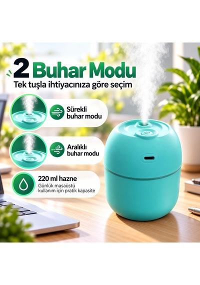 Mini Usb Hava Nemlendirici Ultrasonik Buhar Makinesi Led, Sd01