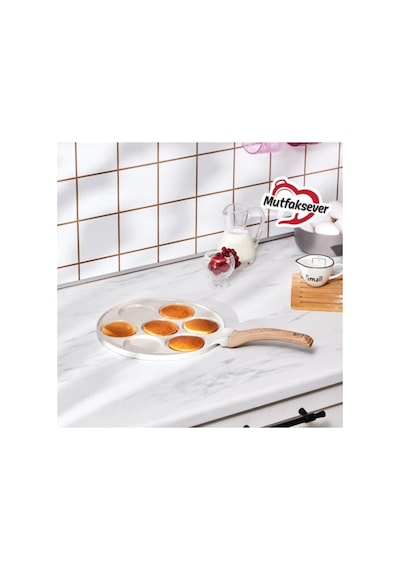 Mutfaksever Biogranit Döküm Mini Pankek Tava 26 Cm Krem