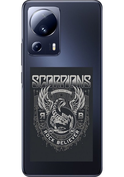 Xiaomi Mi 13 Lite Uyumlu Şeffaf Kılıf Scorpions Tasarımlı