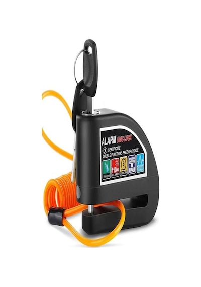 Motosiklet İçin Su Geçirmez 110db Alarmlı Halatlı Disk Kilidi Motor Kilit Lüzumlu
