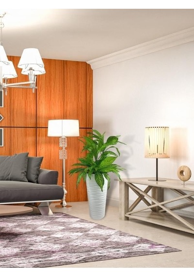 Yapay Çiçek Yukka Sarı Damarlı Salon Bitkisi Beyaz Uzun Kumsal Vazoda 120cm 60yaprak