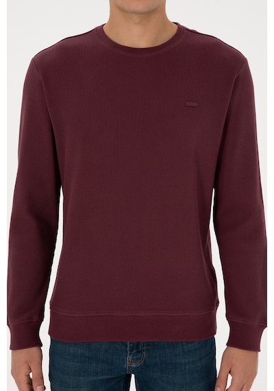 U.S. Polo Assn. Erkek Regular Fit Bisiklet Yaka Bordo Sweatshirt 50316390-VR177