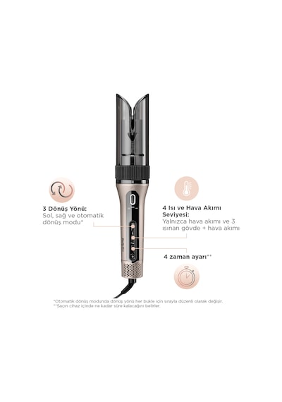 BaByliss C6688E Style Secret Air Auto-Curl Teknolojili Sıcak Hava İle Bukle Yapan Otomatik Saç Maşası Metalik Metalik BaByliss C6688E Style Secret Air Auto-Curl Teknolojili Sıcak Hava İle Bukle Yapan Otomatik Saç Maşası Metalik Metalik
