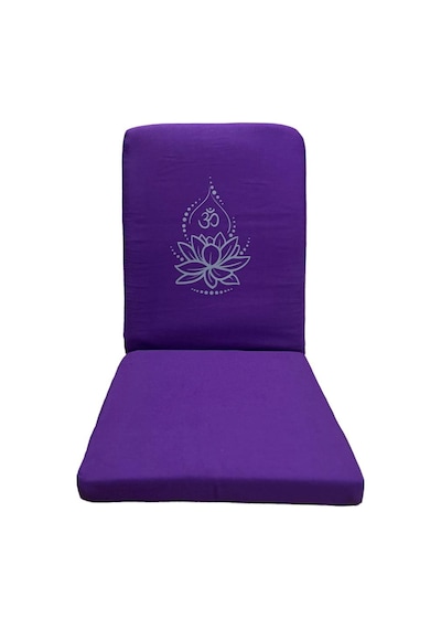 Yogaezo Lotus Çiçeği Baskılı Backjack Meditasyon Sandalyesi Mor Mrbj10