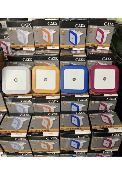 Ct-9500 Led Gece Lambası Fotoselli Led Otomatik Yan 2 Adet Beyaz