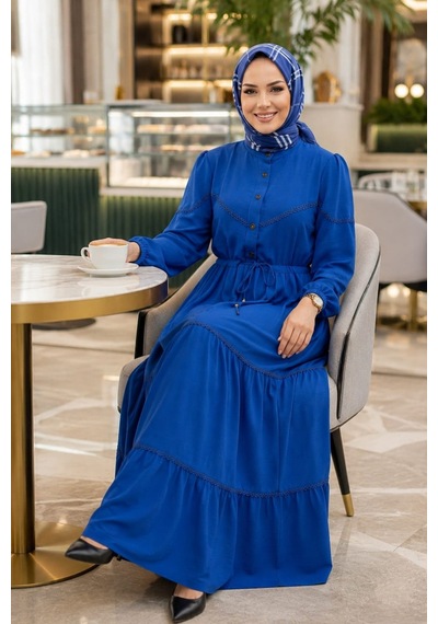 Hb Harma Time Butik Kadın Düğmeli Dantel Detaylı Beli Bağcıklı Ayrobin Mavi Elbise Mavi Mavi Hb Harma Time Butik Kadın Düğmeli Dantel Detaylı Beli Bağcıklı Ayrobin Mavi Elbise Mavi Mavi