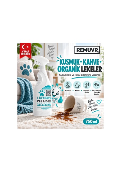 Enzimatik Leke Çıkarıcı Ve Koku Giderici Sprey 750 Ml Kedi Köpek İdrarı, Halı Koltuk Kumaş
