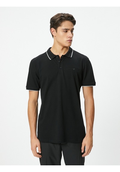 Koton Polo Yaka Tişört Slim Fit Düğmeli Kısa Kollu Biyeli Siyah 4sam10162mk Siyah Koton Polo Yaka Tişört Slim Fit Düğmeli Kısa Kollu Biyeli Siyah 4sam10162mk Siyah
