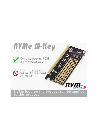 M2 NVME SSD NGFF To PCI-E 3.0 X16 M Key Kart Çevirici Adaptör