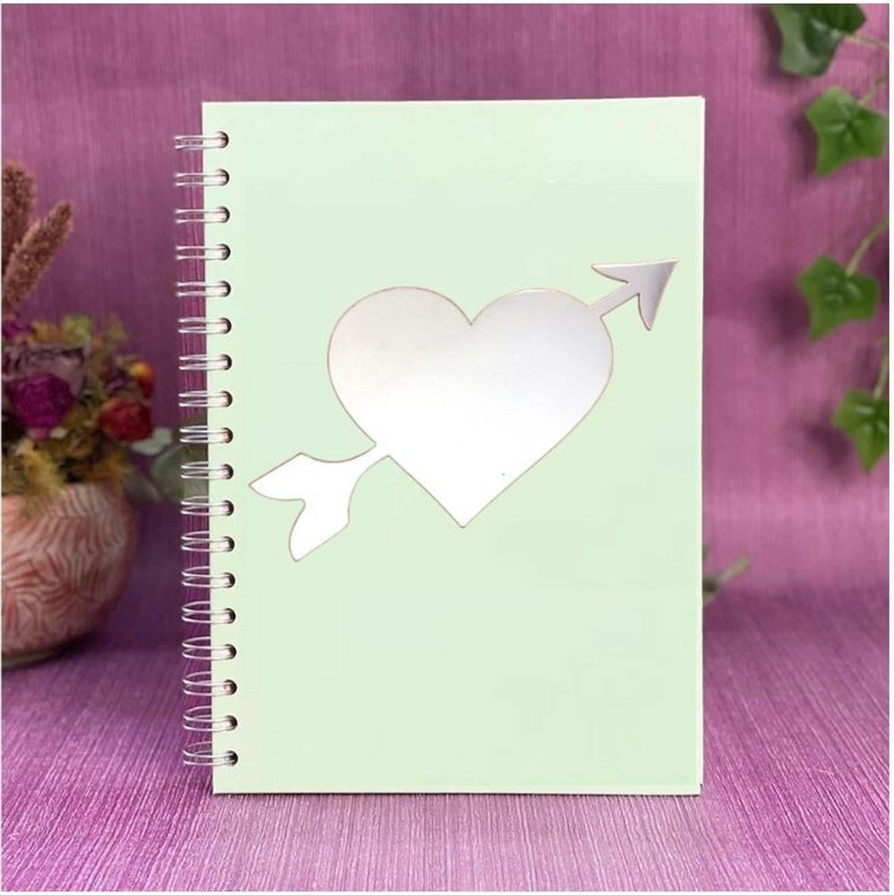 2 Adet Defter Sticker,laptop Sticker Aynalı Kalp Şekilli 20x11x0,6cm