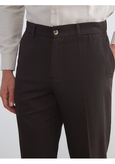 Lcw Busıness Kahverengi Slim Fit Gabardin Erkek Pantolon