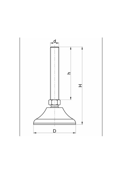 Pamd602010 Mafsallı Plastik Ayak Düz Tip Çap:60 M20X100Mm