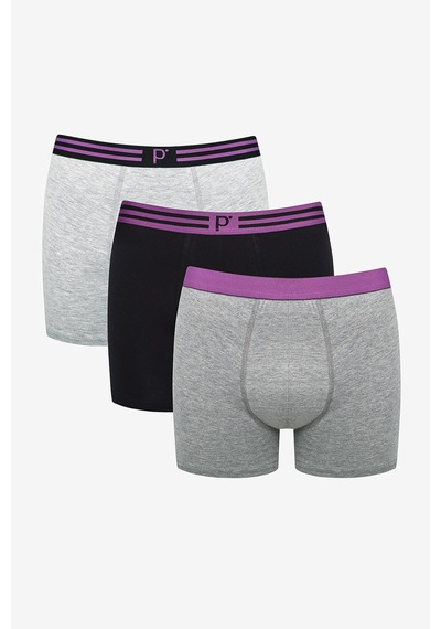 Penti Color Belt 3lü Gri Boxer Gri Melanj GRI MELANJ Gri Melanj