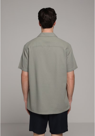 Colin's Colins Regular Fit Apaj Yaka Düz Erkek Yeşil Kısa Kol Gömlek Cl1080094 Q1.v2 Kha Haki