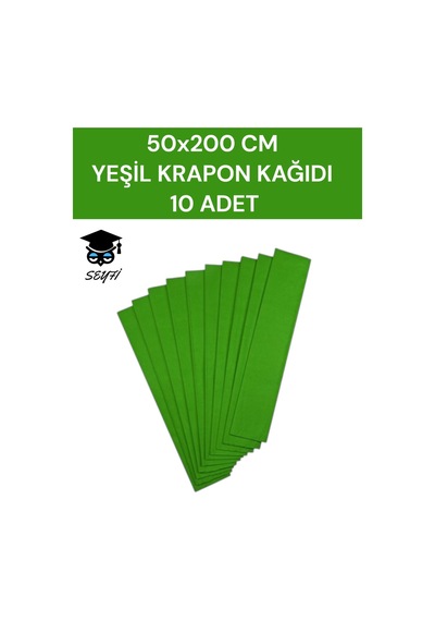 50x200 Cm Yeşil Krapon Kağıdı 10 Adet