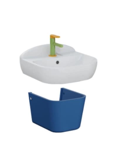 VitrA Sento Kids Lavabo Ve Yarım Ayak Seti,45 Cm, Beyaz Mavi Diğer