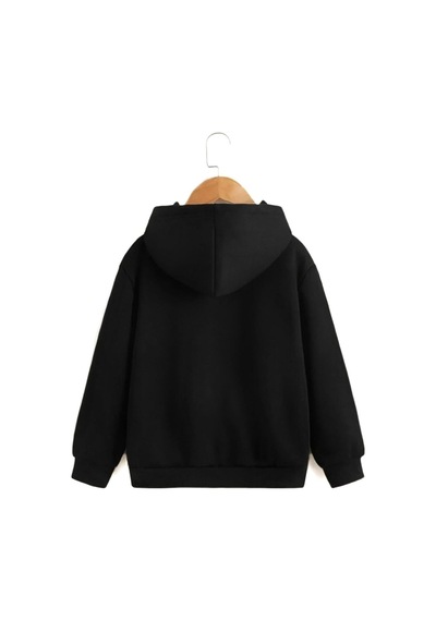 Mellorenzo Erkek 3 Iplik Kaliteli Kapüşonlu Fermuarlı Sweatshirt Siyah Siyah