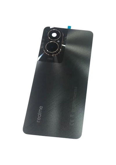 Realme 12 Lite Siyah Arka Kapak Batarya Kapağı Pil Kapağı Siyah