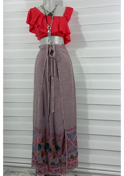 Eren Style Otantik Nakış İşlemeli Harem Şalvar Bulmaca Pantolon 103 Cm -8719 Pembe