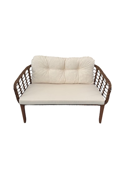 Tu Tienda Kartepe 2 1 1 Rattan Bahçe Balkon Takimi,kahve Rattan/krem Kumaş Krem