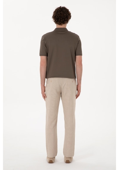 U.S. Polo Assn. Erkek Taş Slim Fit Kanvas Pantolon 50309113-VR049
