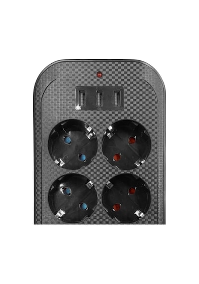 Techmaster 3 Usb Akım Çocuk Korumalı 6lı Priz 2mt Kablo