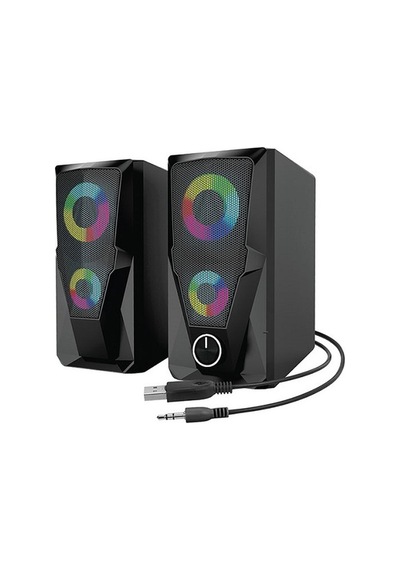 MİKADO MD-336 2.0 6W RGB LEDLİ SİYAH HOPARLÖR