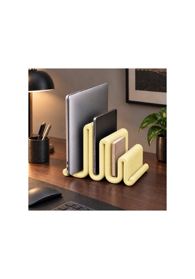 Cora Dekoratif Çoklu Laptop / Dergi / Tablet Standı - Pastel Sarı