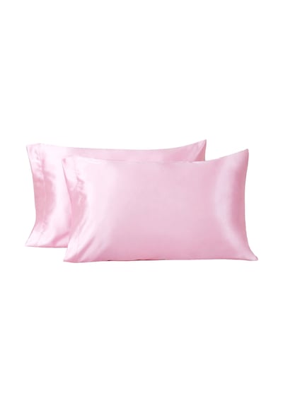 Pembe Ipek Saten Yastık Kılıfı 50 X 70 2'Li N11.1084