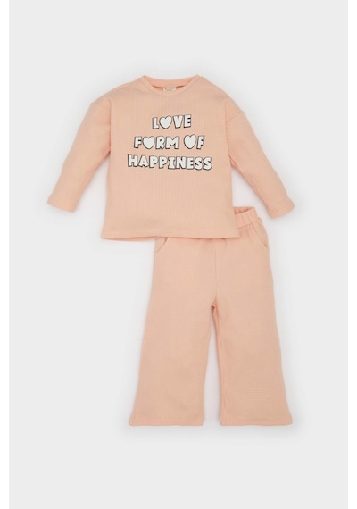 DeFacto Kız Bebek 2'li Takım Waffle Bisiklet Yaka Baskılı Sweatshirt Beli Lastikli Geniş Bol Paça Eşofman Altı E0202A525SPOG577 Turuncu DeFacto Kız Bebek 2'li Takım Waffle Bisiklet Yaka Baskılı Sweatshirt Beli Lastikli Geniş Bol Paça Eşofman Altı E0202A525SPOG577 Turuncu