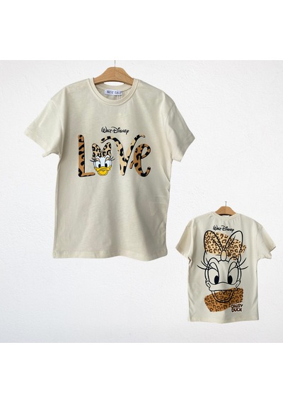 Noble Kids Kız Çocuk Leopar Baskılı Tişört Bej