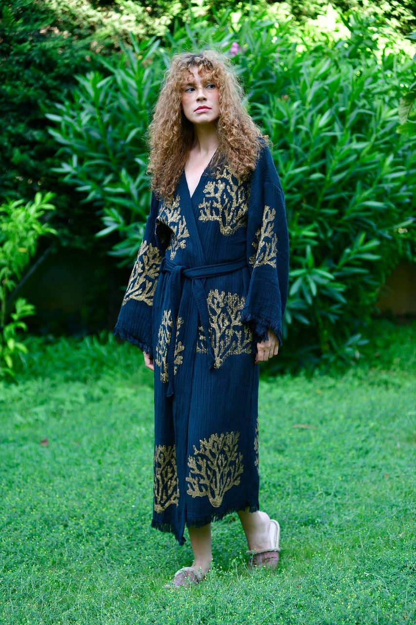 Brandsmithshop Siyah Ethereal Coral Kimono Çok Renkli