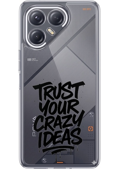 Tecno Pova 7 Ultra 5g Uyumlu Crazy Trust Baskılı Silikon Kılıf Renkli