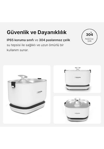 Xenon Smart Kedi Su Pınarı | Bataryalı, Çelik Su Tepsili, Kablosuz, Sensörlü, 5200 mAh, 2.5Lt, Su Çeşmesi (X8652)