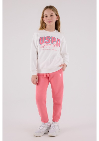 U.S. Polo Assn. U.s. Polo Assn Kız Çocuk Beyaz Eşofman Takımı Beyaz