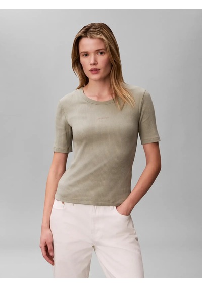 Calvin Klein Hs Varıgated Rıb Nan, Pez Yeşil Kadın T-shirt