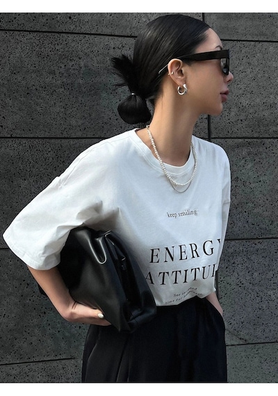 Flood Of Style Kadın Beyaz Energy Baskılı Oversize