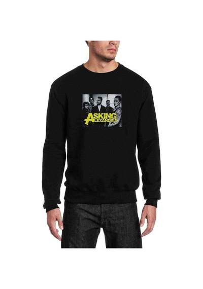 Asking Alexandria Aa Baskılı Siyah Erkek Örme Sweatshirt (528947783)