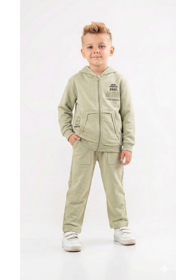 Xo Kids Erkek Çocuk 2li Kombin Takmı 8-14 Yaş Set0429 Yeşil