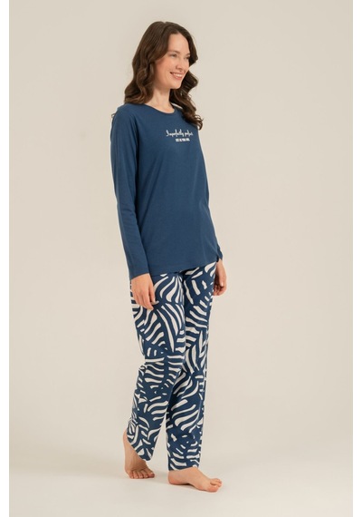 Arnetta Kadın Lacivert Uzun Kol Pijama Takım Ar3764-s-v1 Ar3764-s-v1