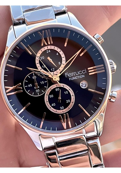 Ferrucci 2 Yıl Garantili Çelik Kordon İç Kadran Özellikleri Aktif 3 Atm Erkek Kol Saati Ef.14079.02 Gümüş